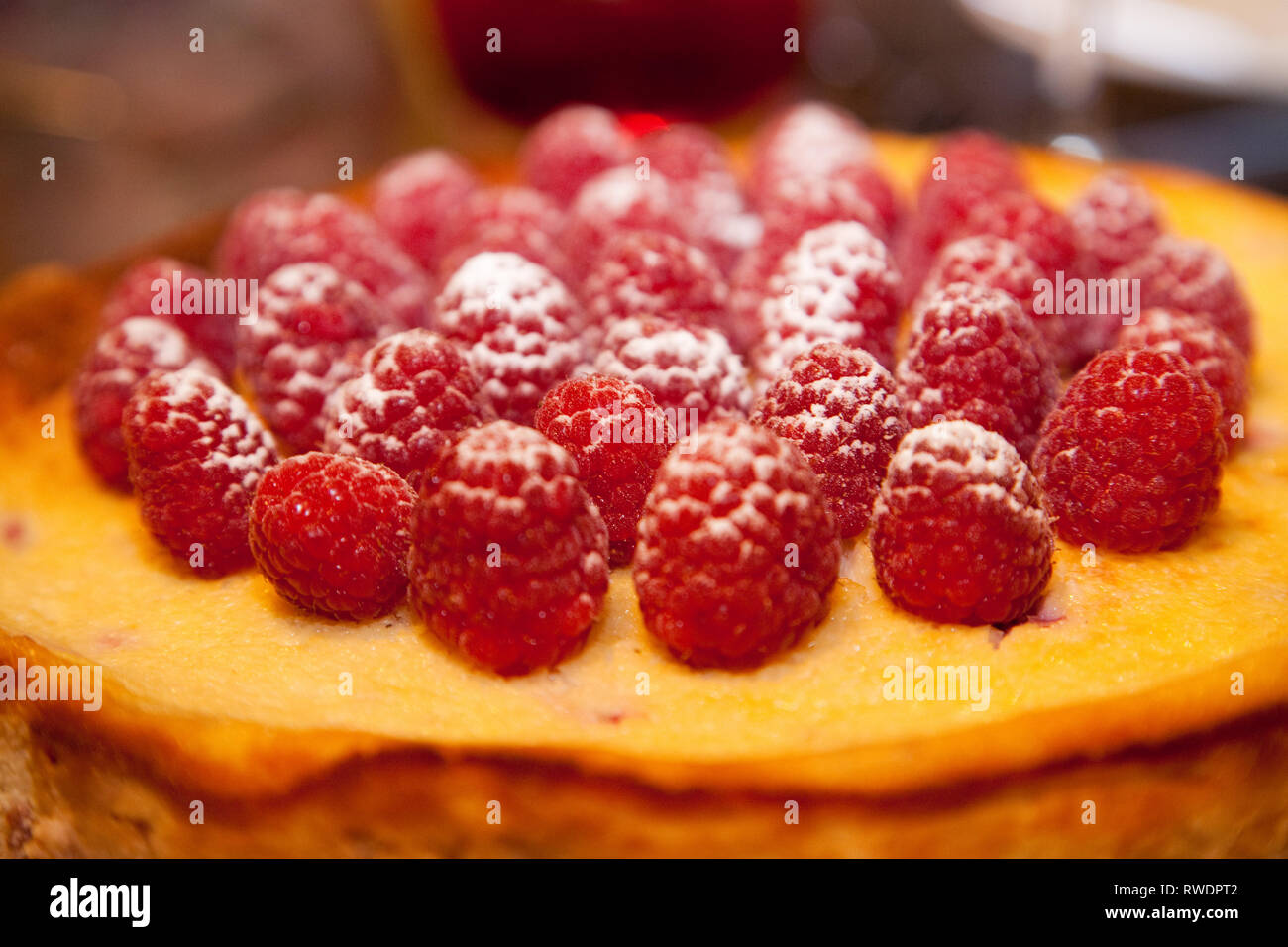 Homemade raspberry cheesecake Stock Photo - Alamy