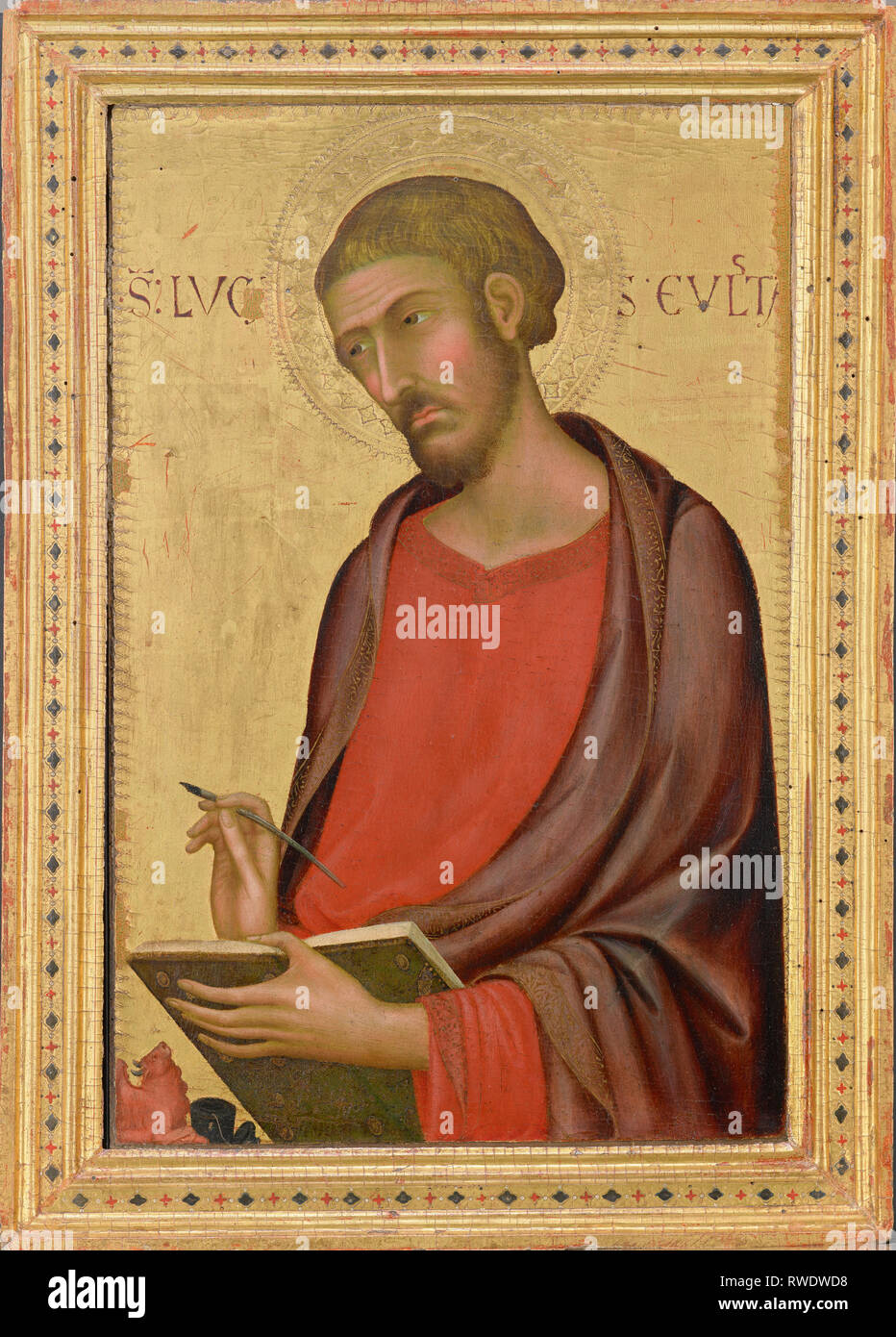 St. Luke; Simone Martini (Italian (Sienese), about 1284 - 1344); Siena, Tuscany, Italy; 1330s; Tempera and gold leaf on panel;  Digital image courtesy Stock Photo