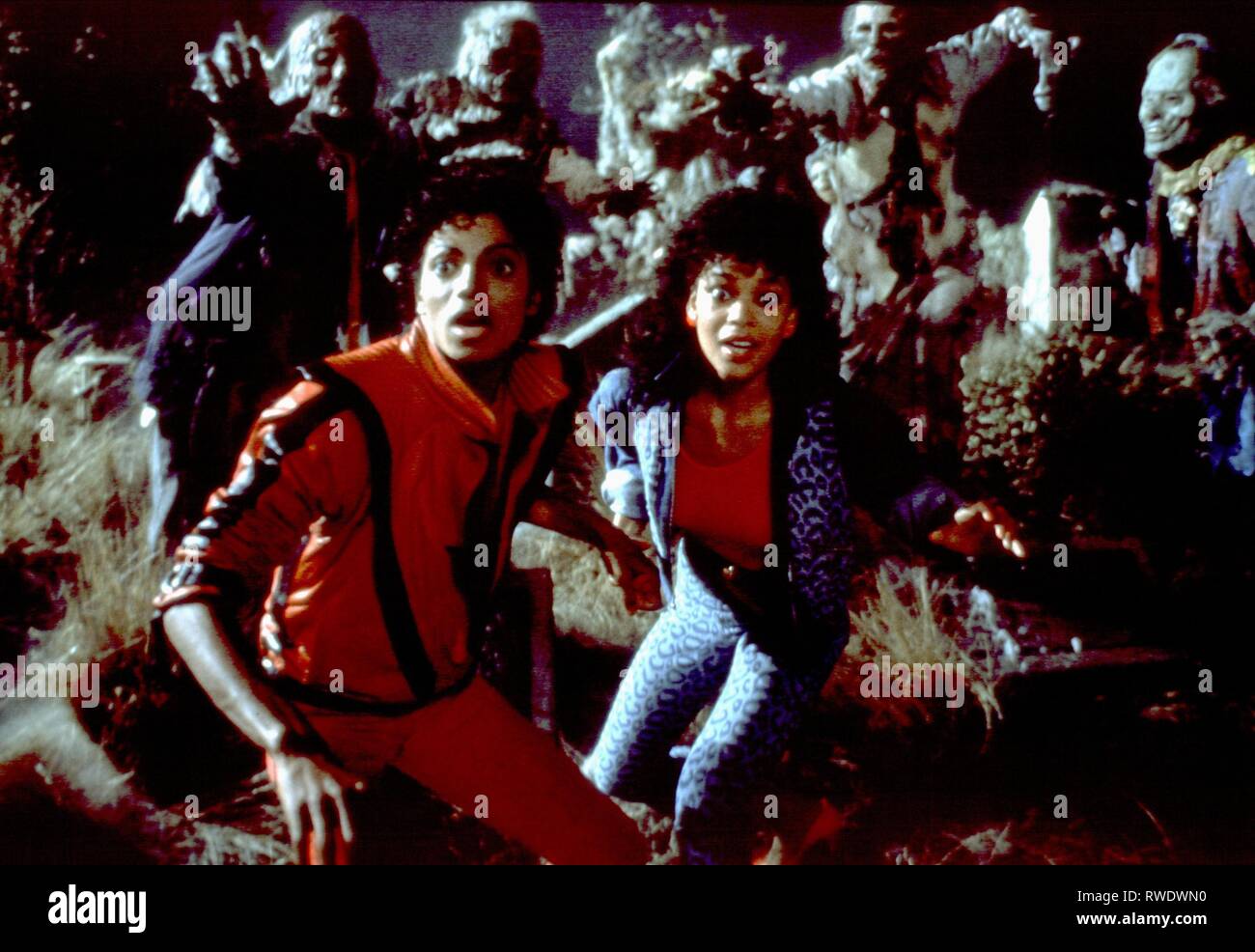 MICHAEL JACKSON,OLA RAY, THRILLER, 1983 Stock Photo