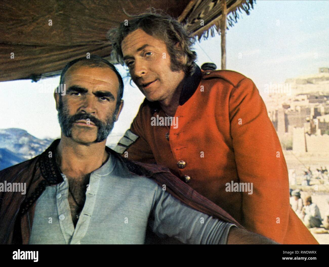 CONNERY,CAINE, THE MAN WHO WOULD BE KING, 1975 Stock Photo