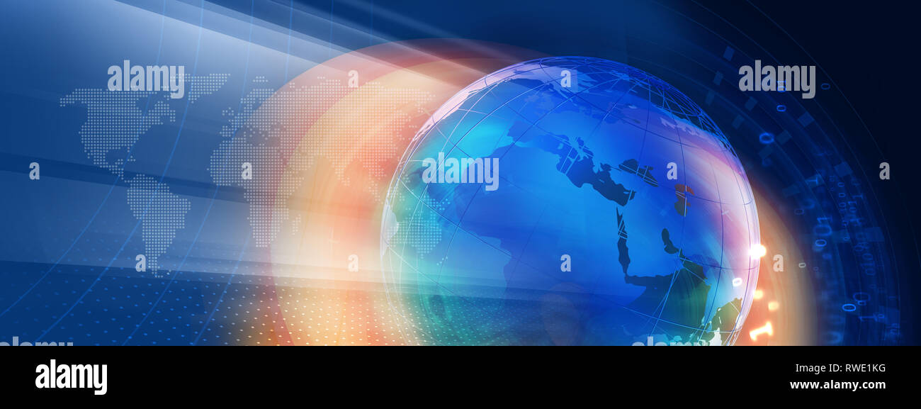 Graphical Digital World News Banner Marketing And Technology Communication Background 3d Illustration Stock Photo Alamy