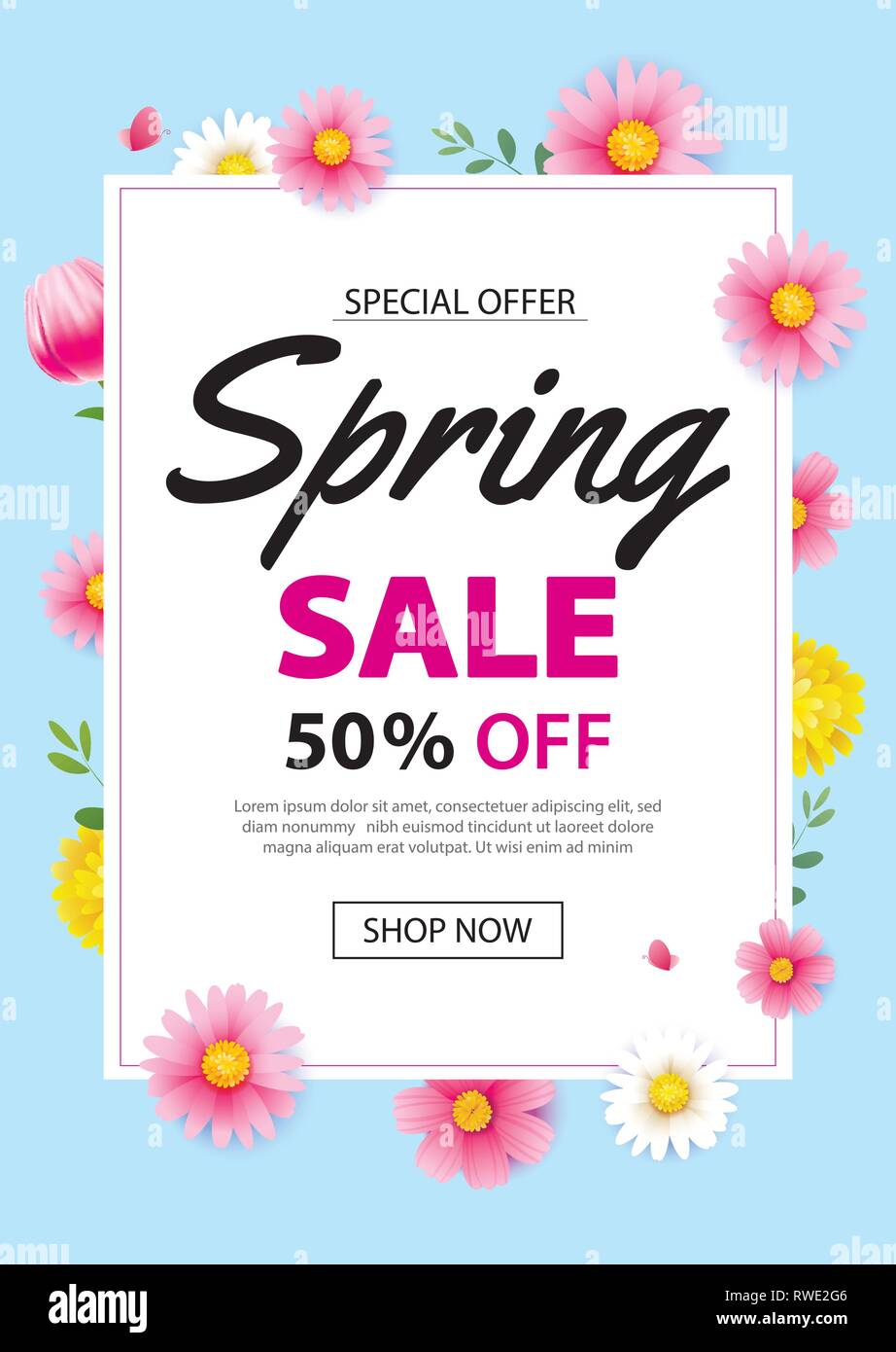 https://c8.alamy.com/comp/RWE2G6/spring-sale-poster-banner-with-blooming-flowers-background-template-design-for-advertising-voucher-flyers-brochure-cover-discount-RWE2G6.jpg