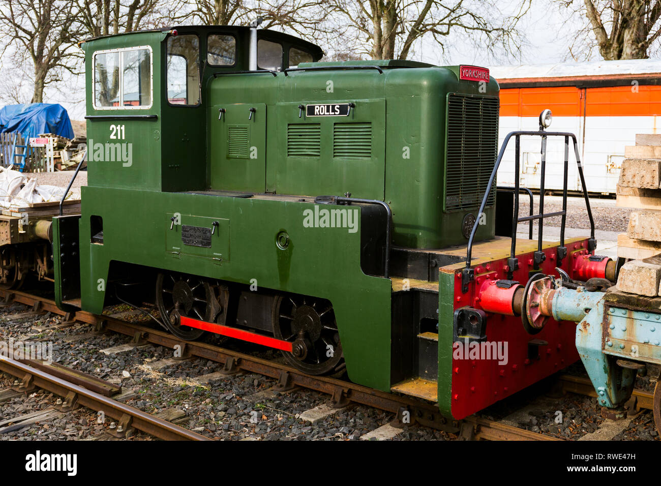 diesel shunter engine. 'ROLLS'  Yorkshire Engine Company (YEC) . Montrose Scotland UK. Caledonian Railways (Brechin) Stock Photo