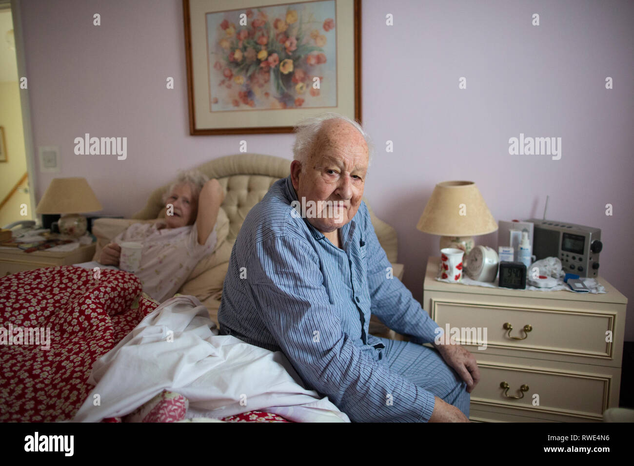 Elderly couple in bed hires stock photography and images Alamy
