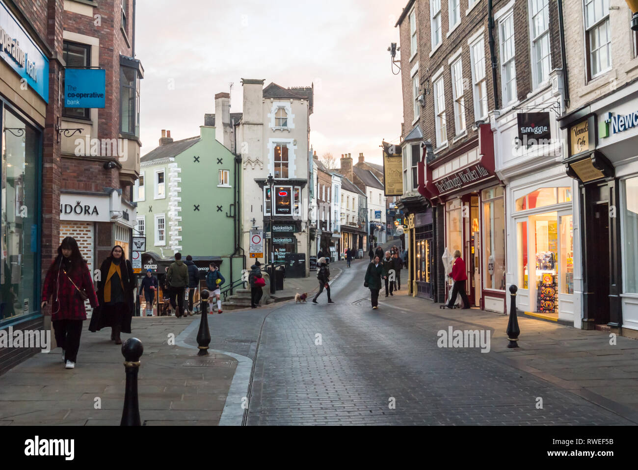 Saddler Street, Durham, Looking towards the intersection with Elvet ...