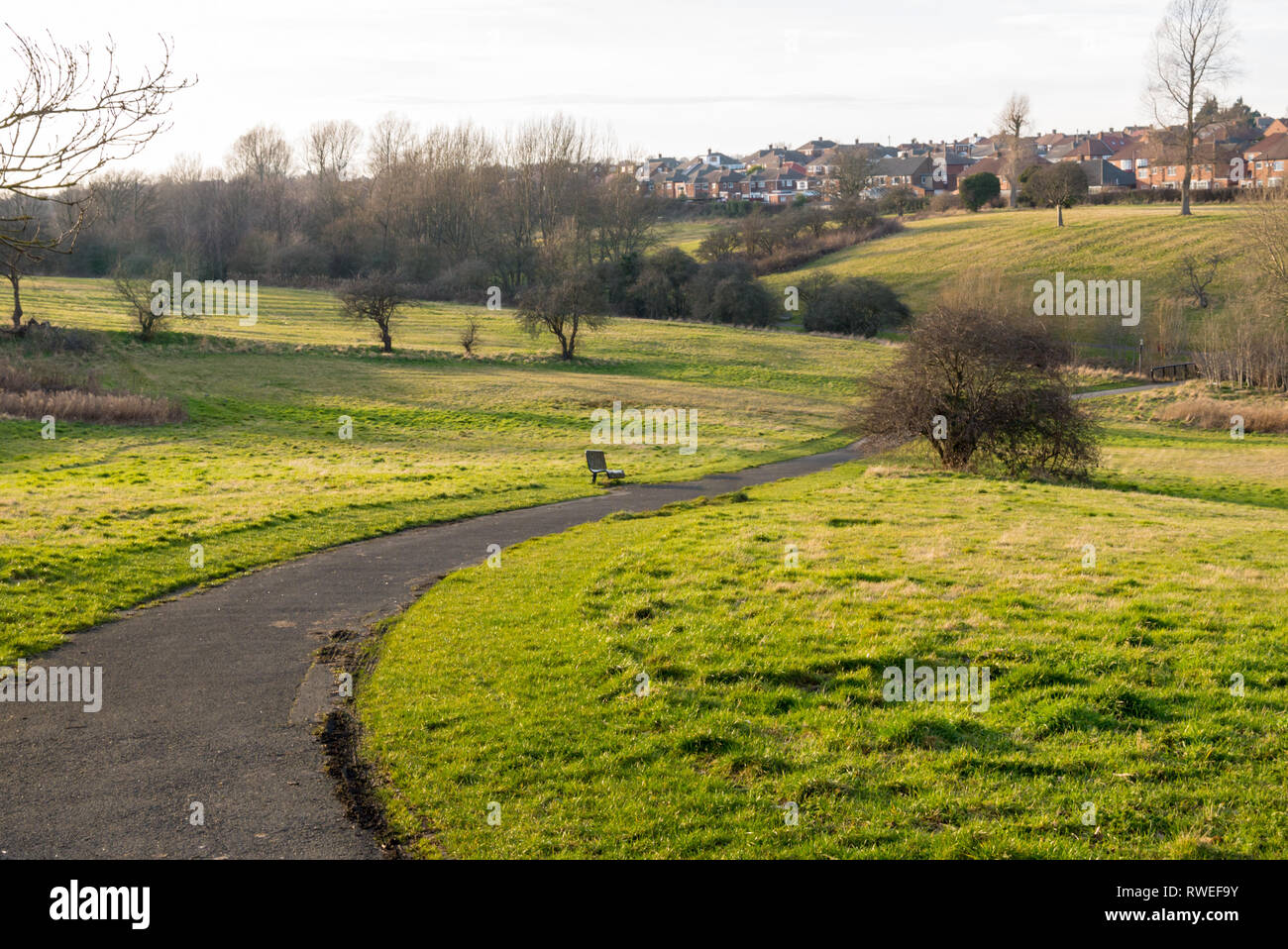 A Long Sweeping Pathway At Barnes Park Extension Sunderland Stock