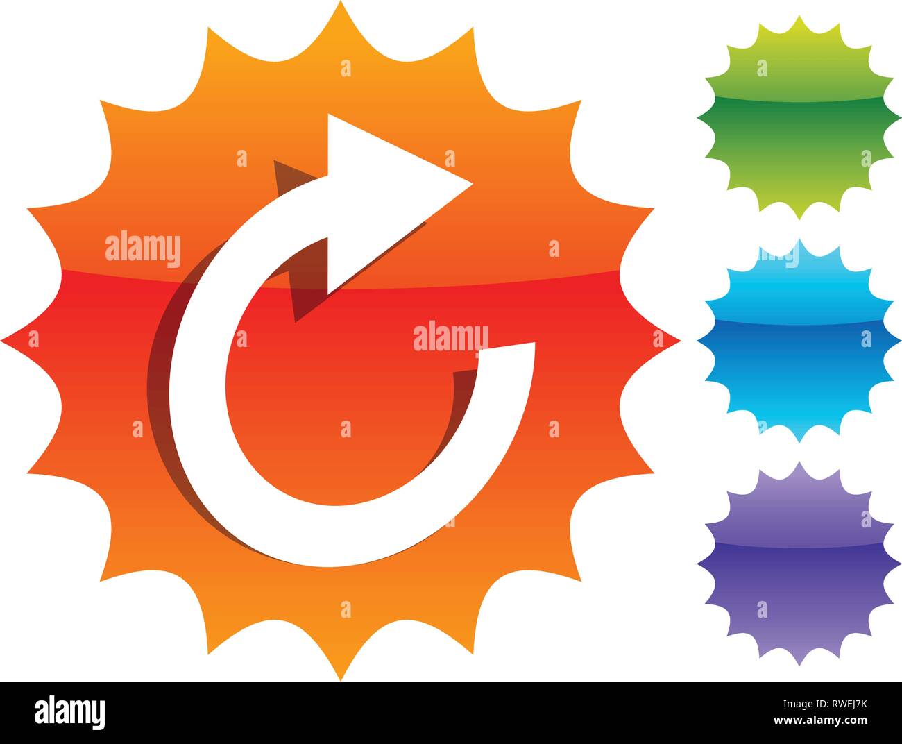 Circular arrow icon. Revolve, rotate, iteration concept icon Stock ...