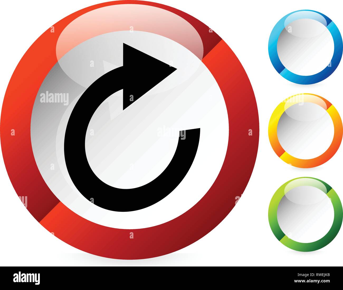 Circular arrow icon. Revolve, rotate, iteration concept icon Stock ...