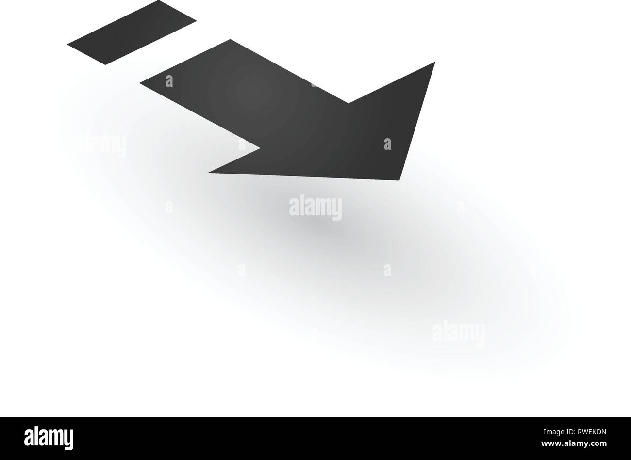 Directional 3d Arrow icon with shadow. Shows direction of movable ...