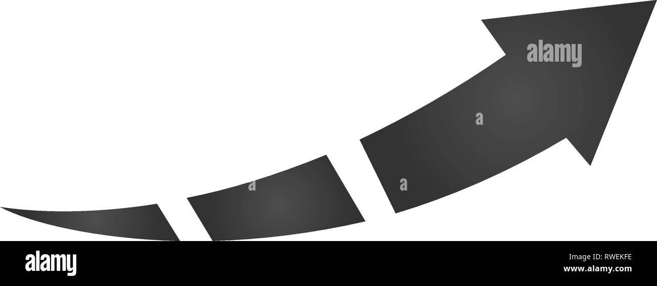 Directional 3d dashed Arrow icon with shadow. Shows shift or direction ...