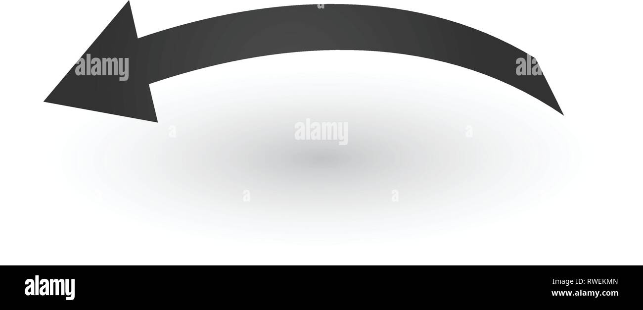 Directional wide back or left Arrow icon with shadow. Shows shift or ...