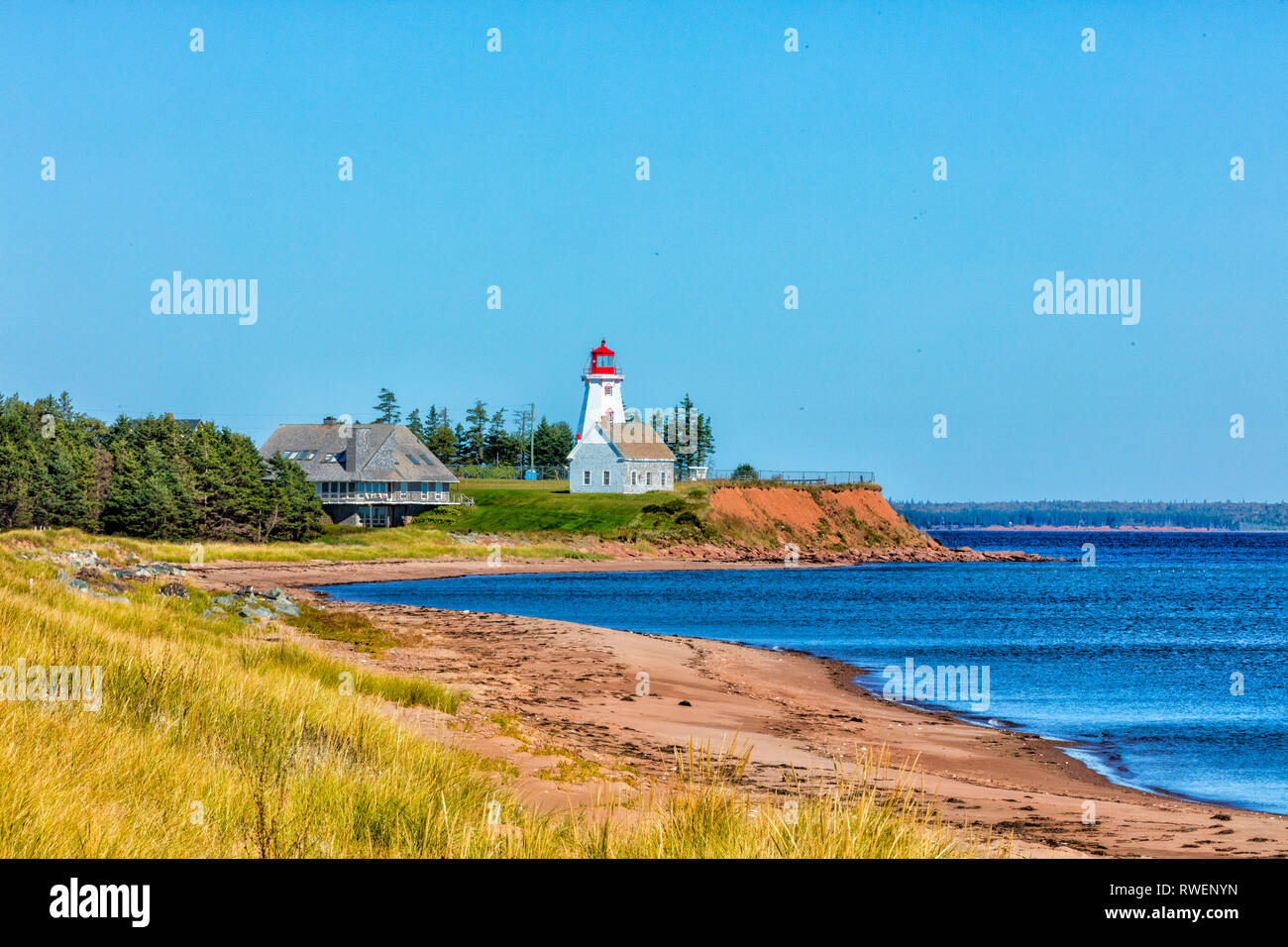 Lighthouse, Panmure Island,  Prince Edward Island, Canada Stock Photo