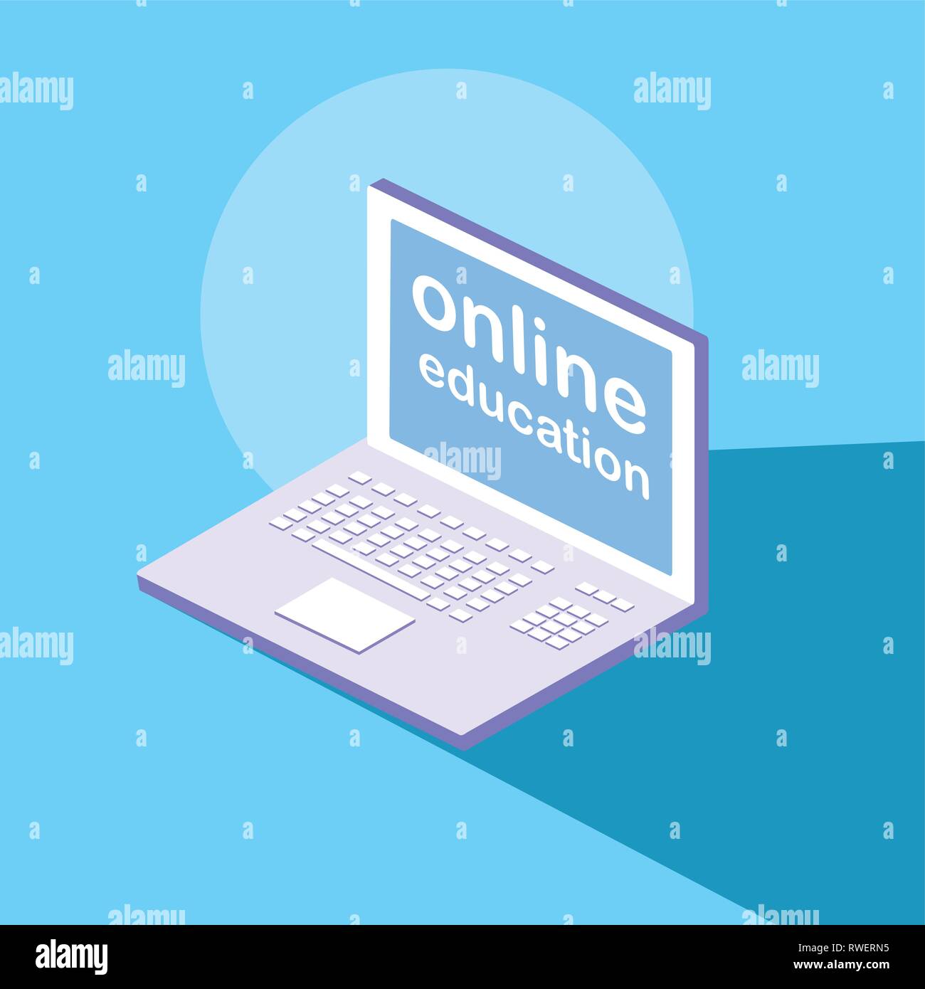 online education with laptop vector illustration design Stock Vector ...