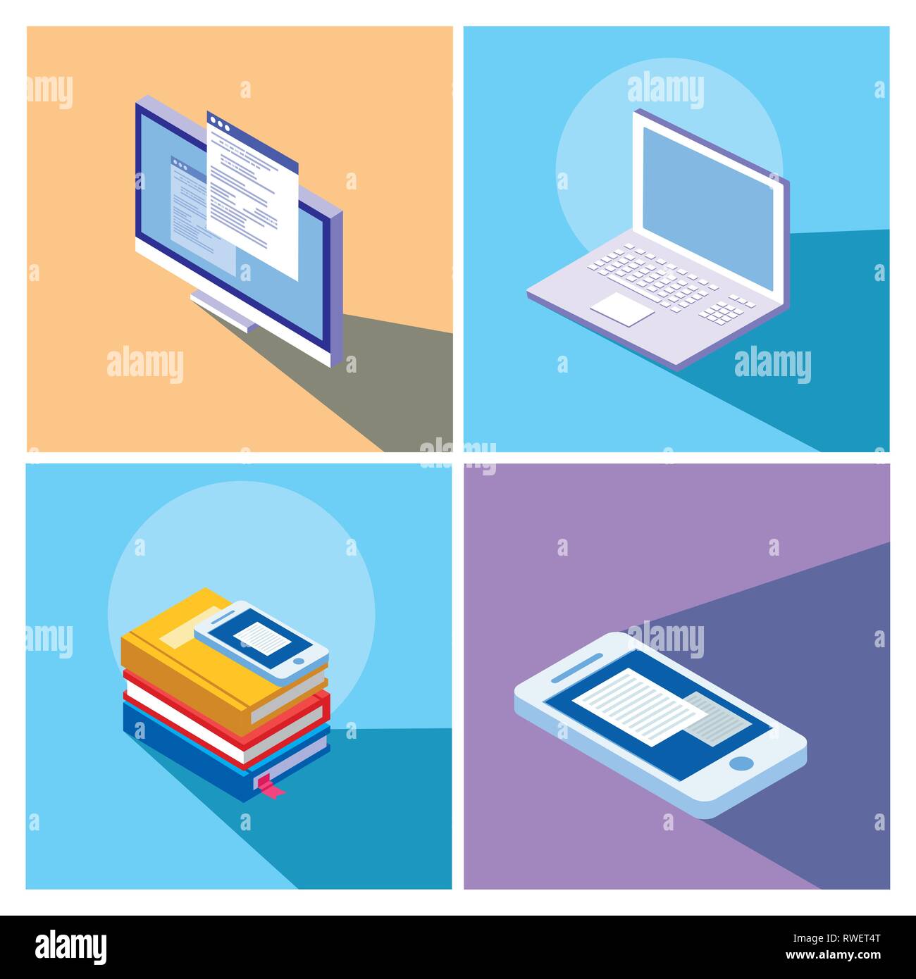 online education set icons vector illustration design Stock Vector ...