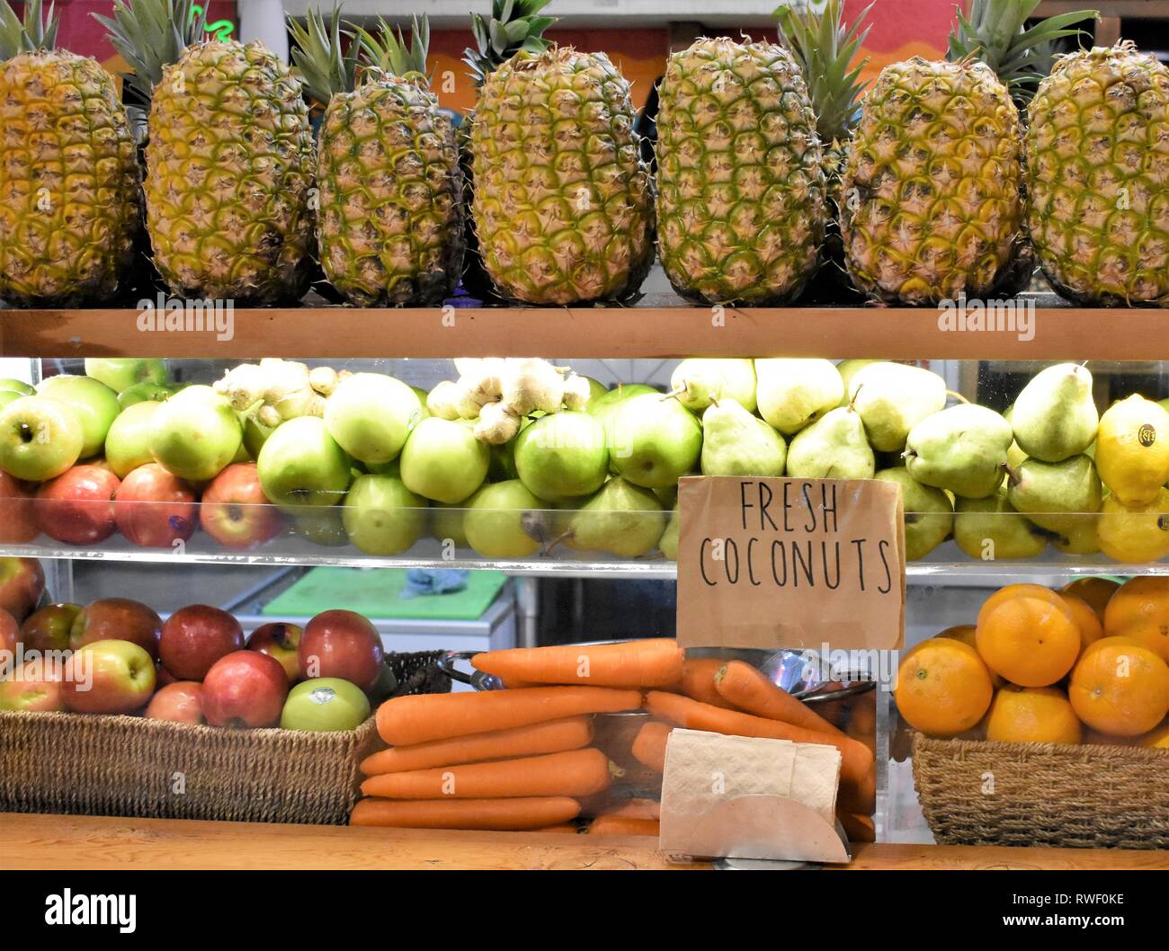 Fruit and vegetables on sale at the markets at Cairns in Far North