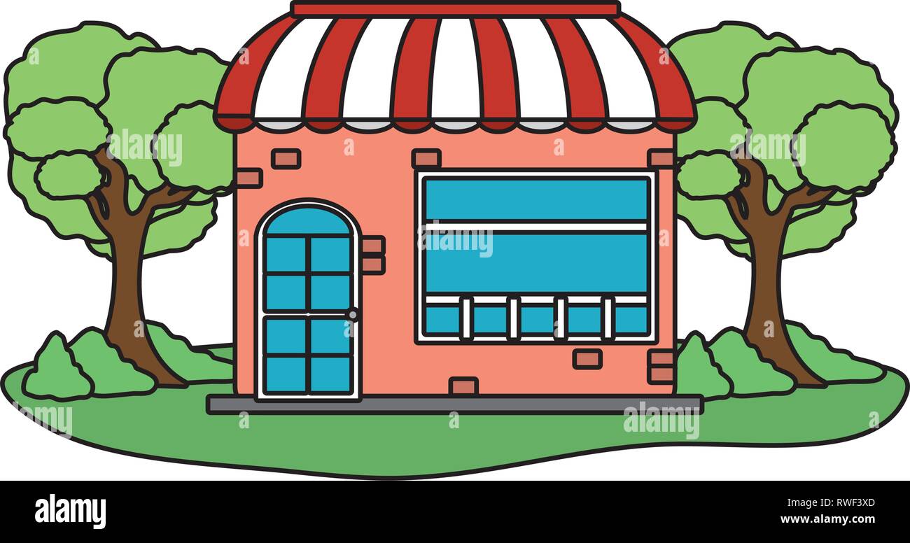 shopping store cartoon Stock Vector