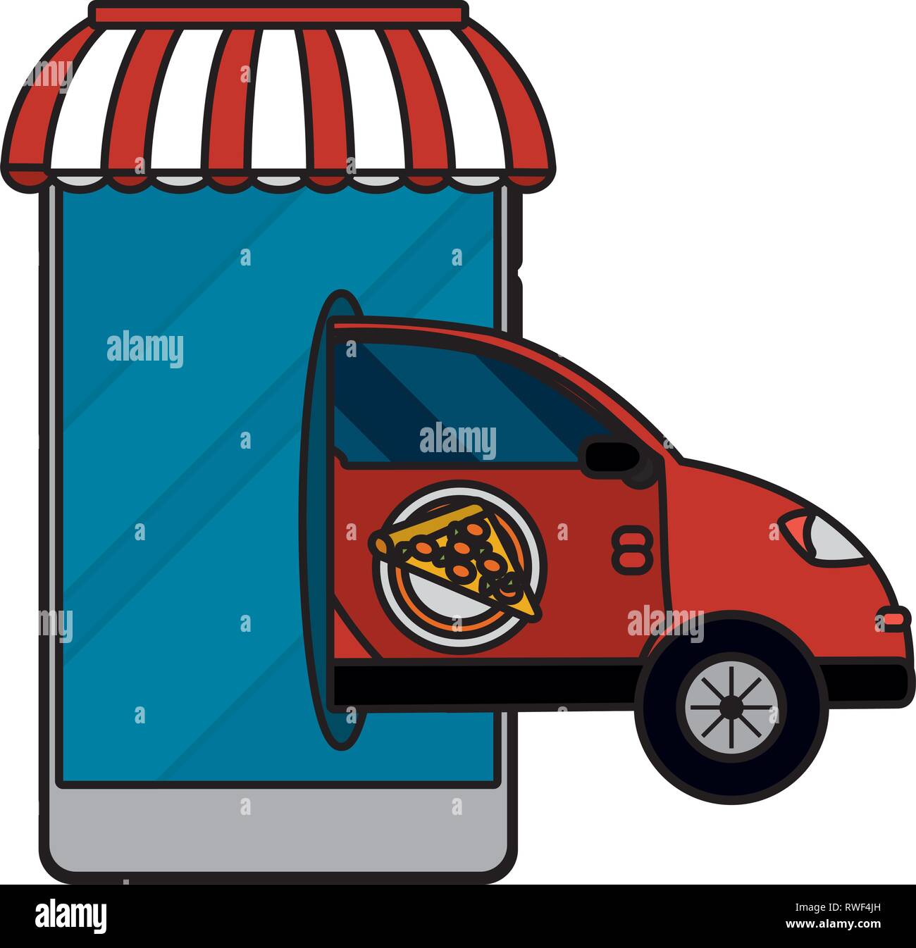 delivery service cartoon Stock Vector