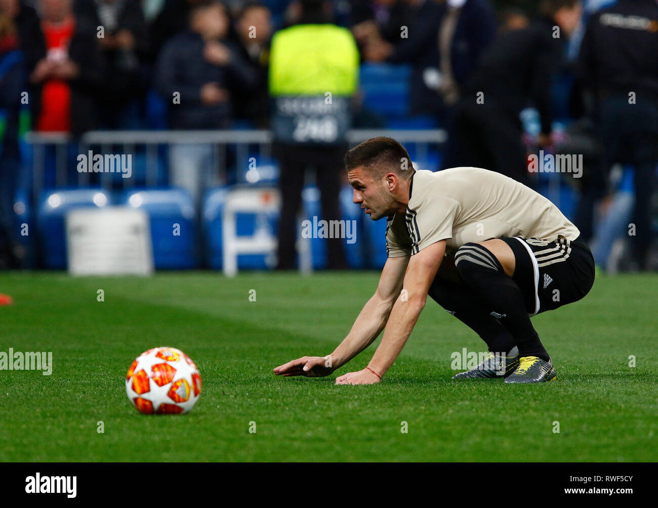 AFC Ajax's Lasse Schone during UEFA Champions League match, Round of 16, 2nd leg between Real Madrid and AFC Ajax at Santiago Bernabeu Stadium in Madrid. (Final score: Real Madrid 1-4 Ajax) Stock Photo