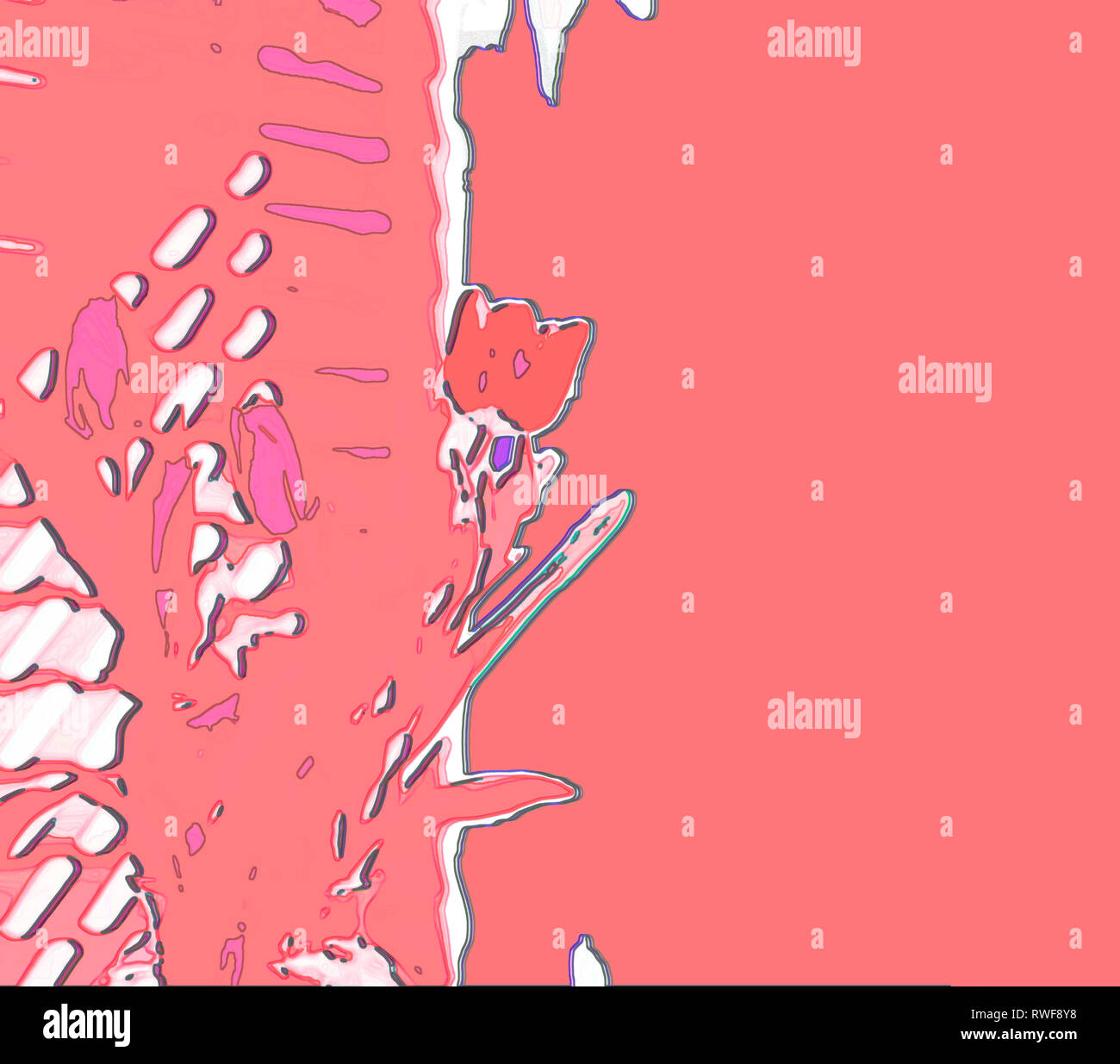 Psychedelic Floral Abstract Background Of Spring Tulips In Living