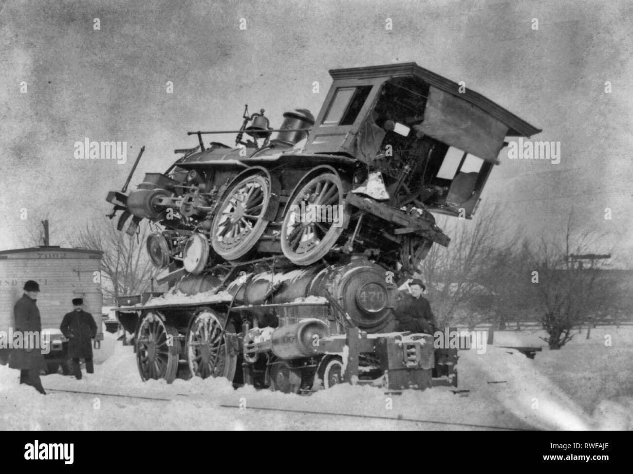 N.Y. Central and Hudson River Railroad wreck at Batavia, N.Y., Feb. 18, 1885 Stock Photo