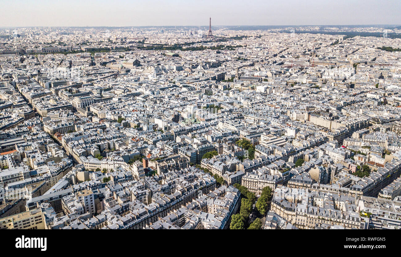 Aerial view of the 8th arrondissement of Paris 75008 Paris, France Stock Photo