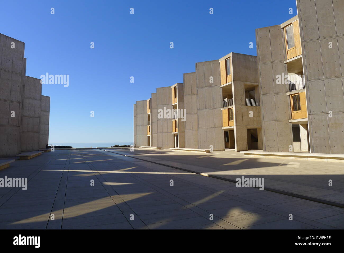 Courtyard of Salk Institute Stock Photo