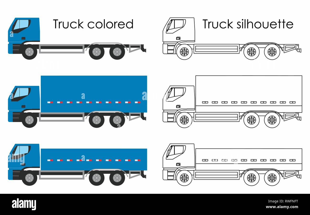 Truck colored and silhouette Stock Vector Image & Art - Alamy