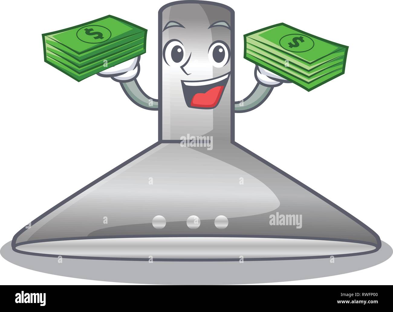 With money bag kitchen hood isolated with the cartoon vector
