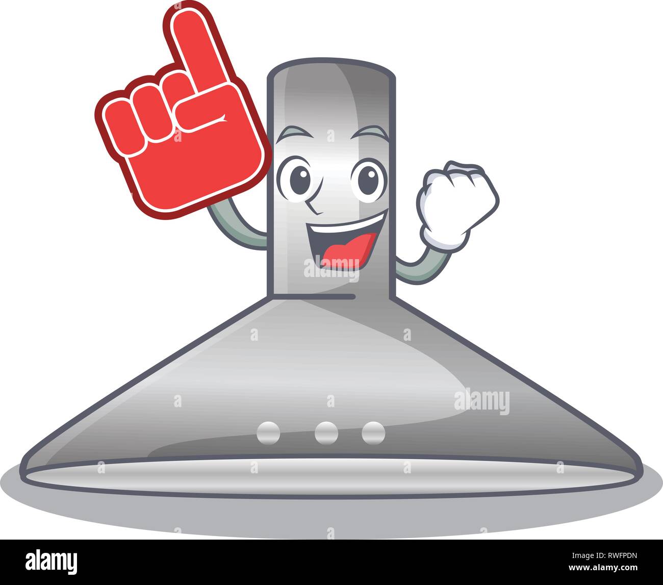 Foam finger kitchen hood cartoon the for cooking vector illustration