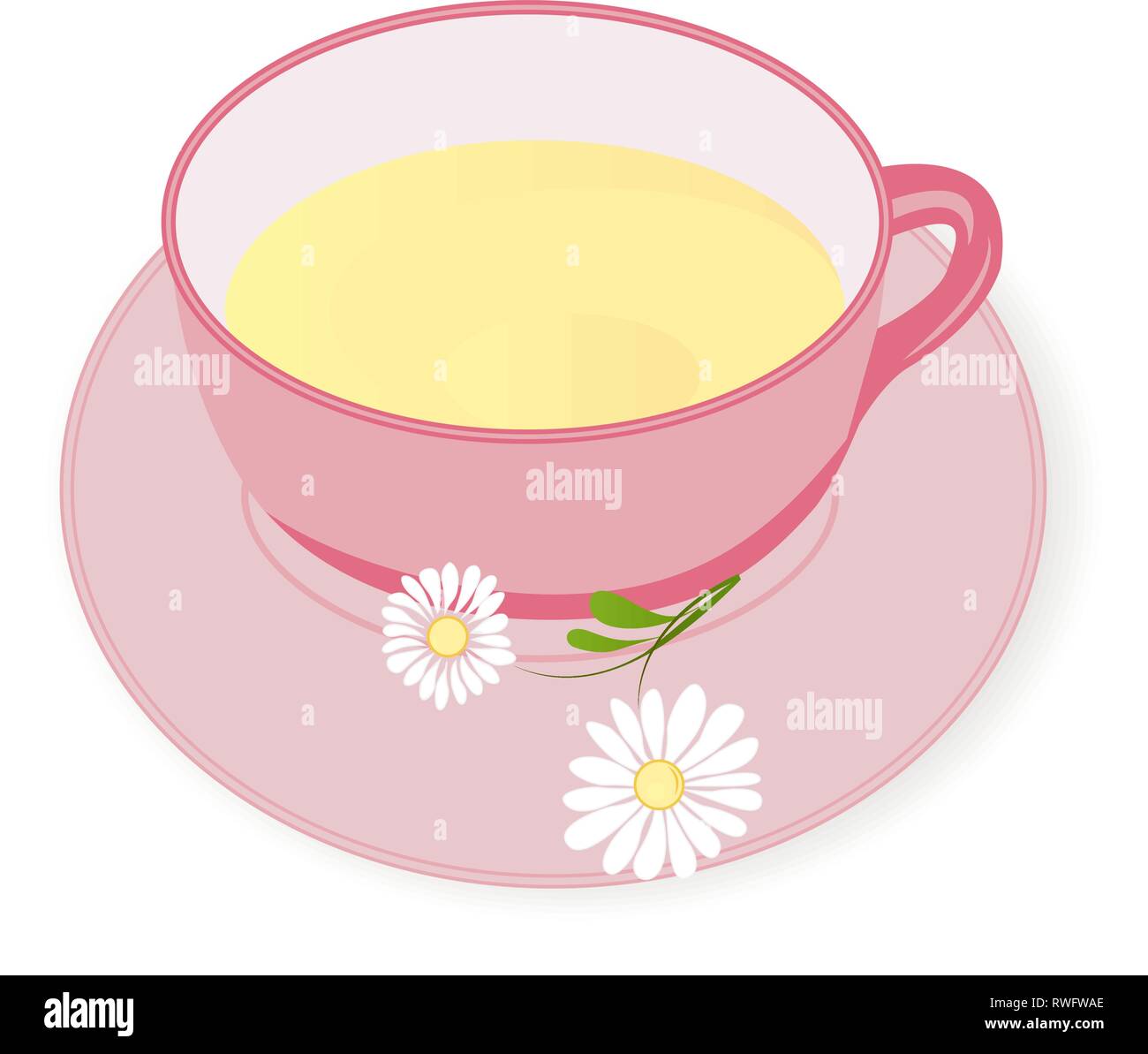 Cup of Chamomile tea vector illustration on a white background isolated ...