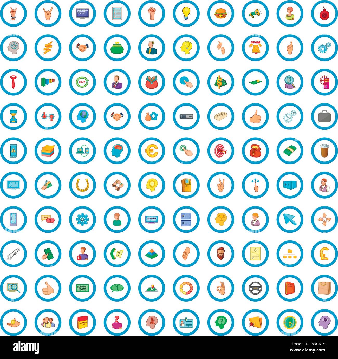100 crew icons set, cartoon style Stock Vector Image & Art - Alamy