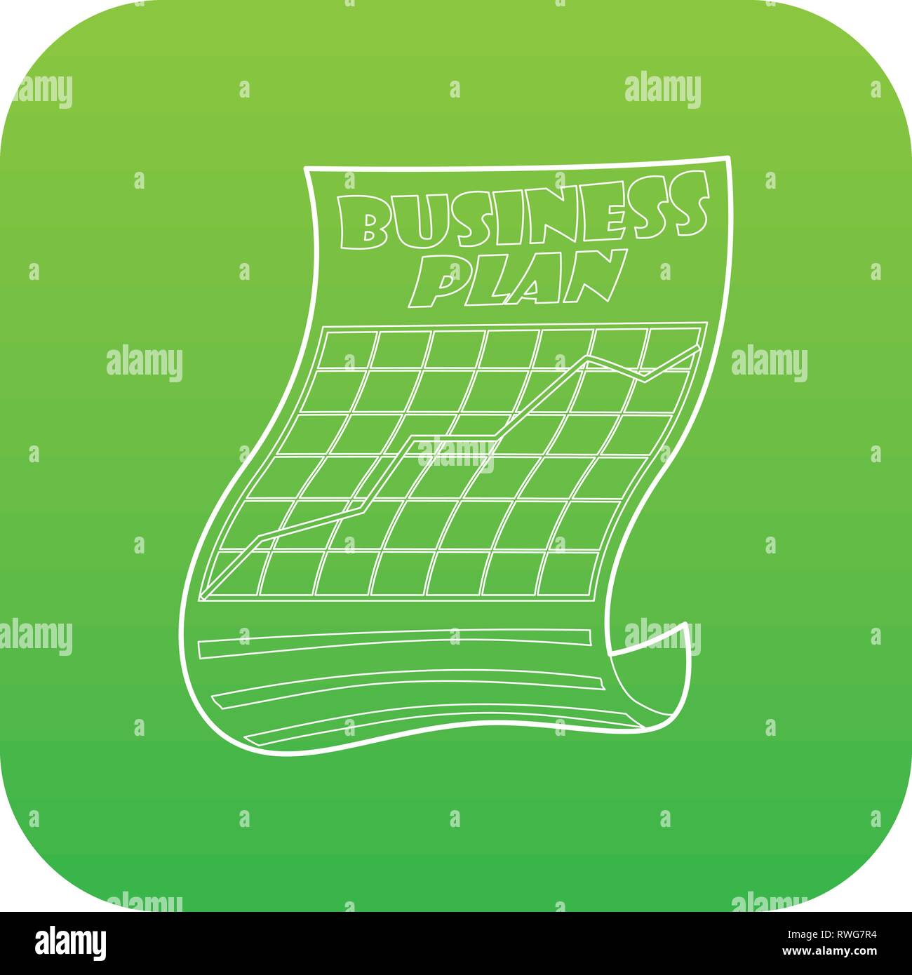 Business plan icon green vector Stock Vector Image & Art - Alamy