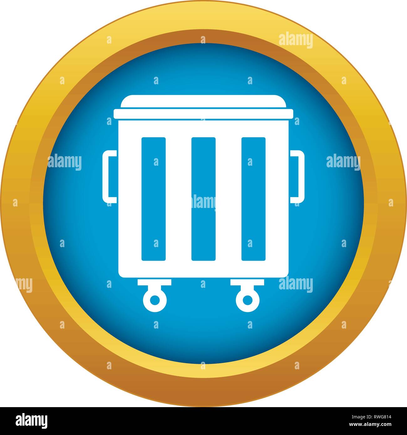 Metal trashcan icon blue vector isolated Stock Vector Image & Art - Alamy
