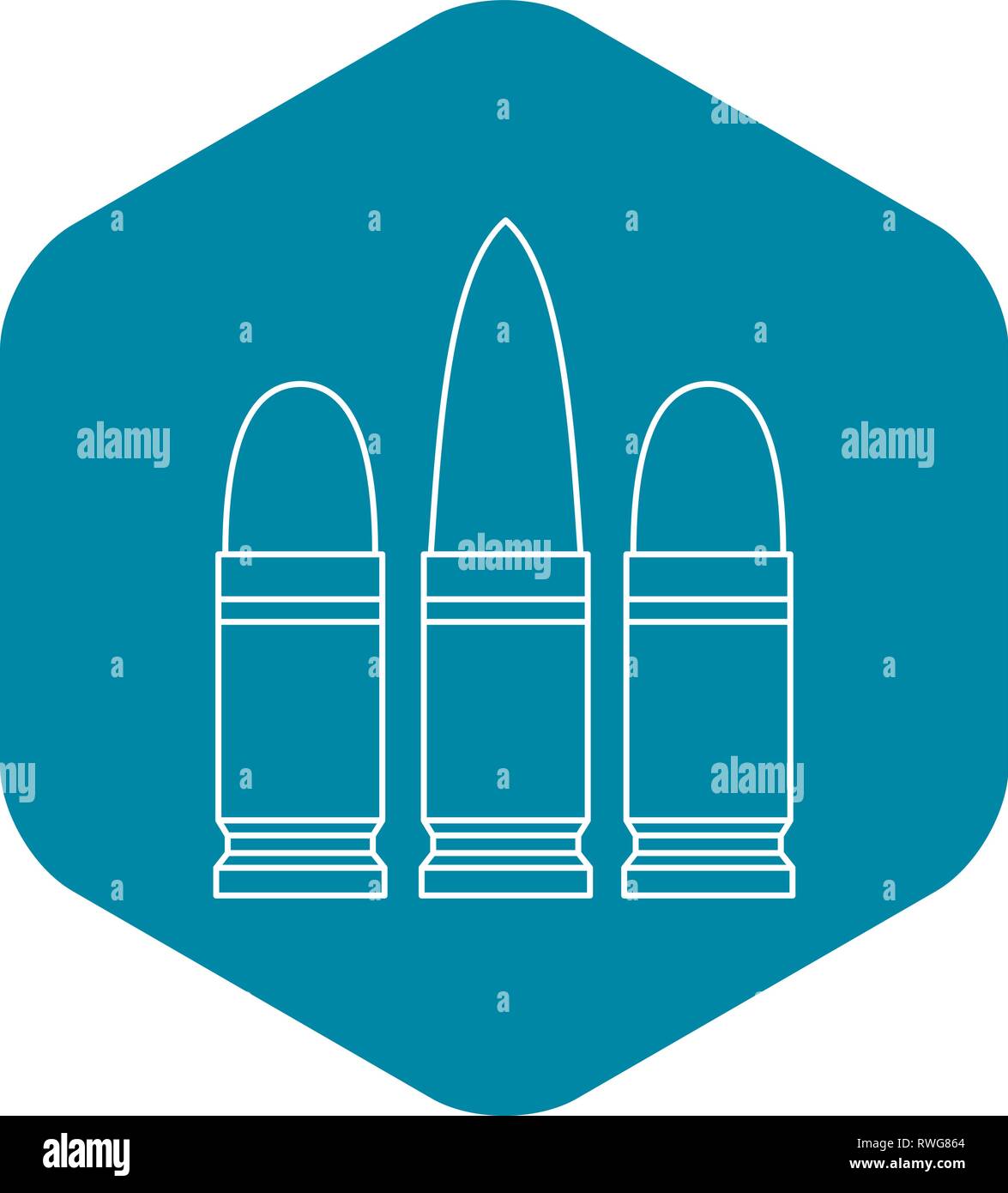 Line of bullet cartridges ammunition Stock Vector Images Alamy