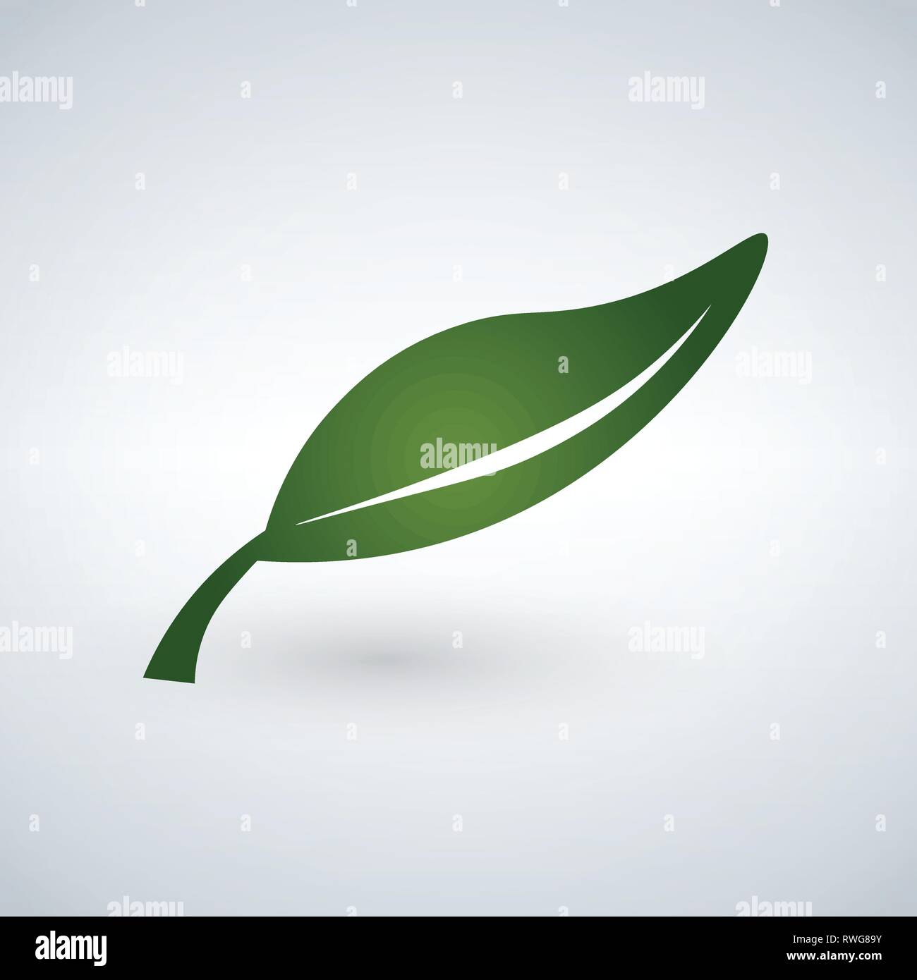 Green Leaf flat Icon. Vector illustration isolated on white background ...