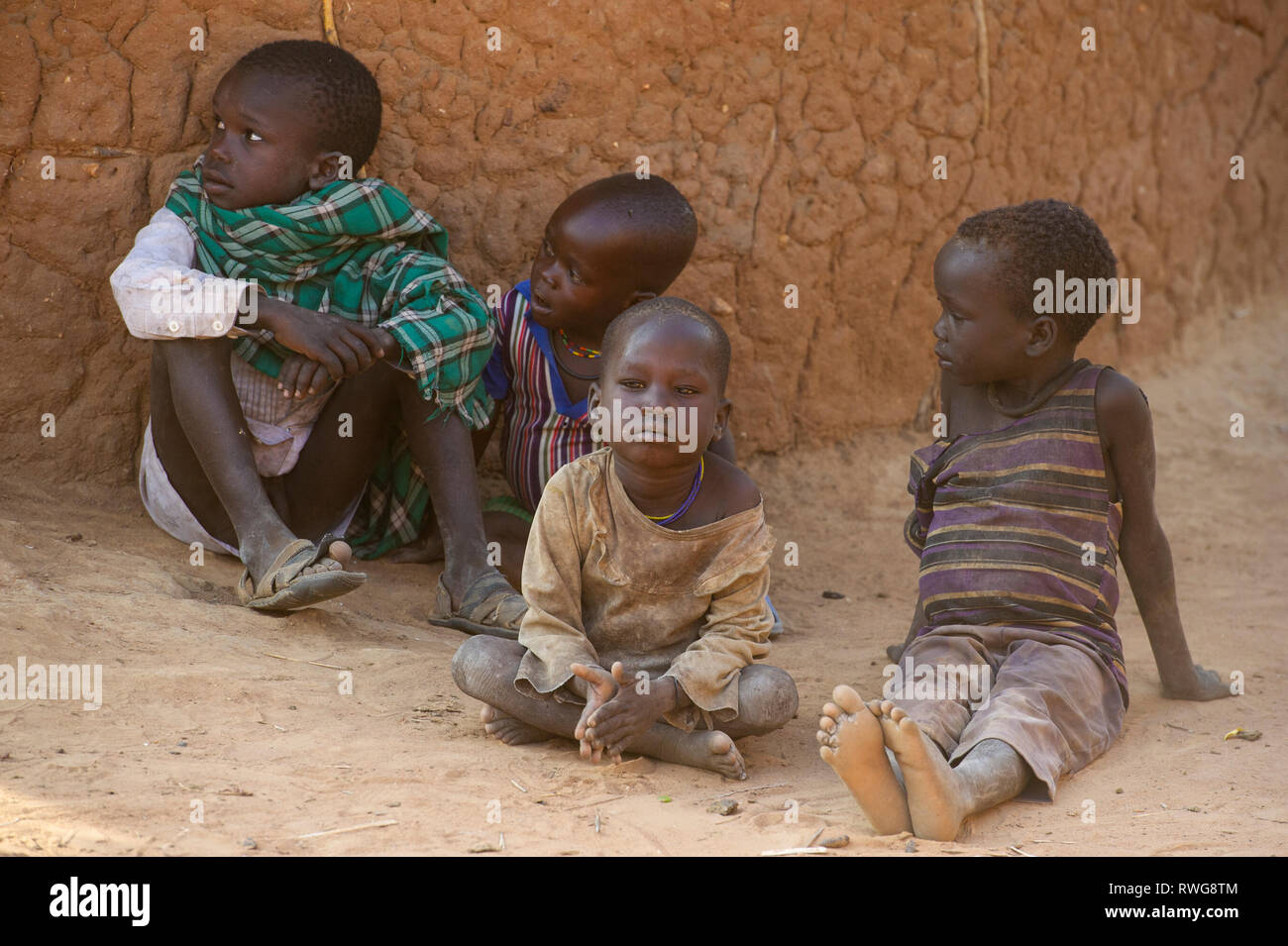 Karamojong children in the village, northern Uganda Stock Photo - Alamy