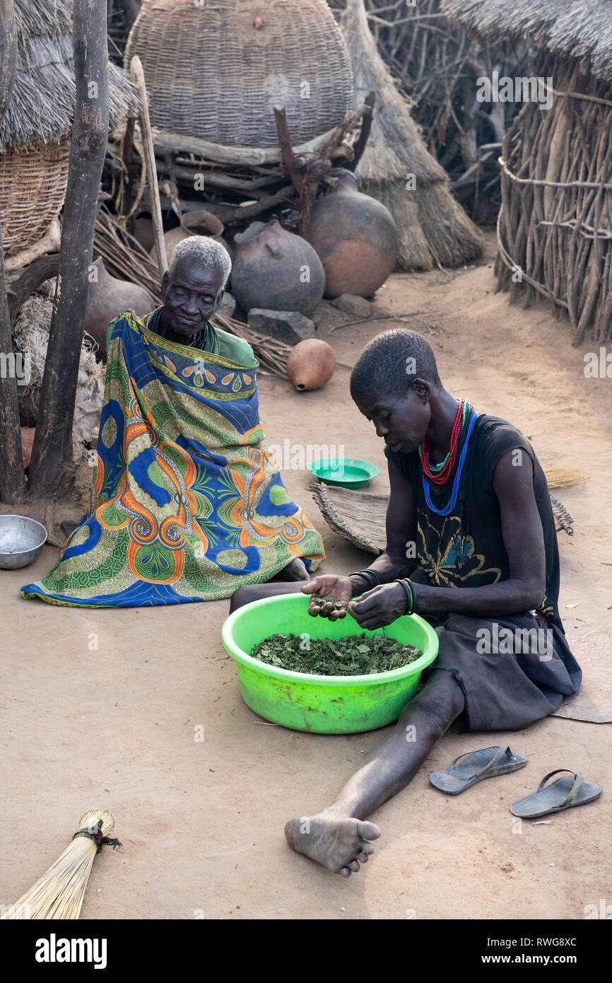 Karamojong women in the village, northern Uganda Stock Photo