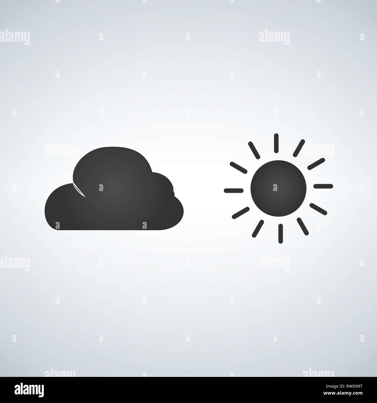 Sun and cloud icon. Vector illustration isolated on moderb background ...