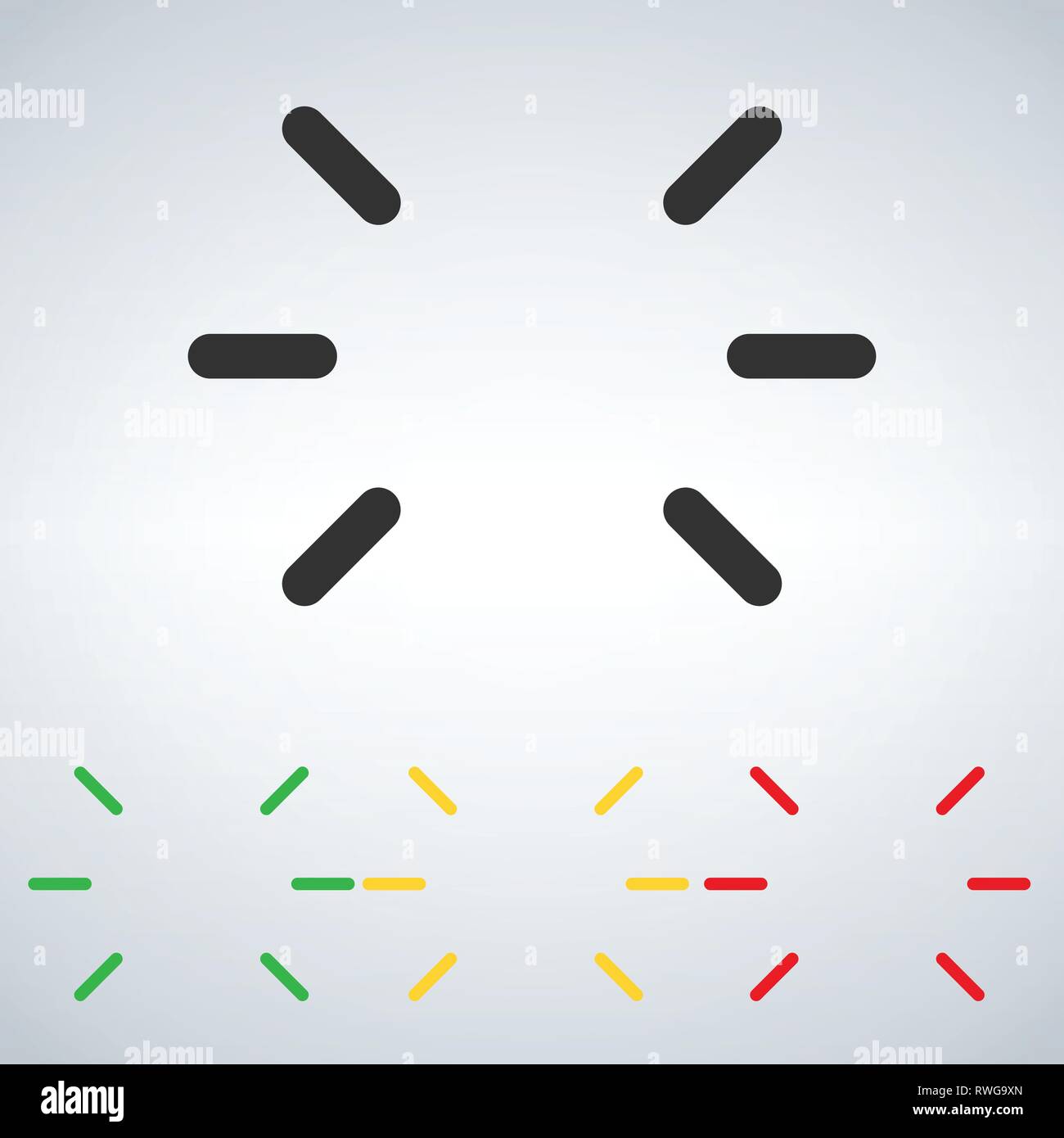 Led flashing status light green,yellow,red. Vector illustration