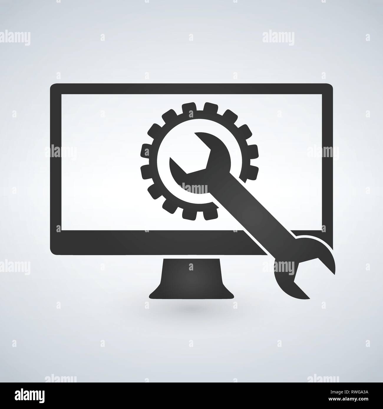 technical support, computer support and diagnostic. Vector illustration