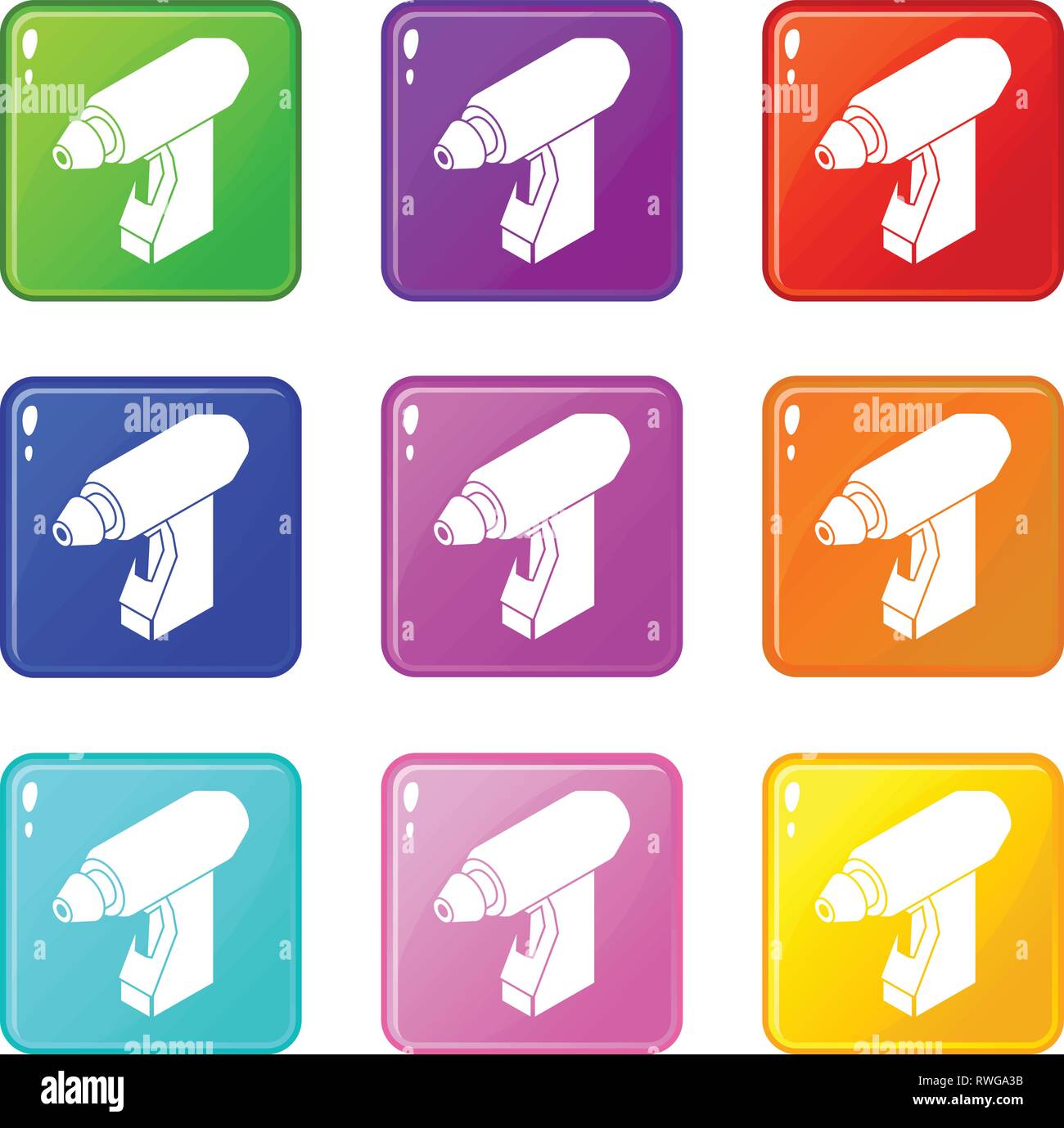 Manual welding torch icons set 9 color collection Stock Vector Image ...