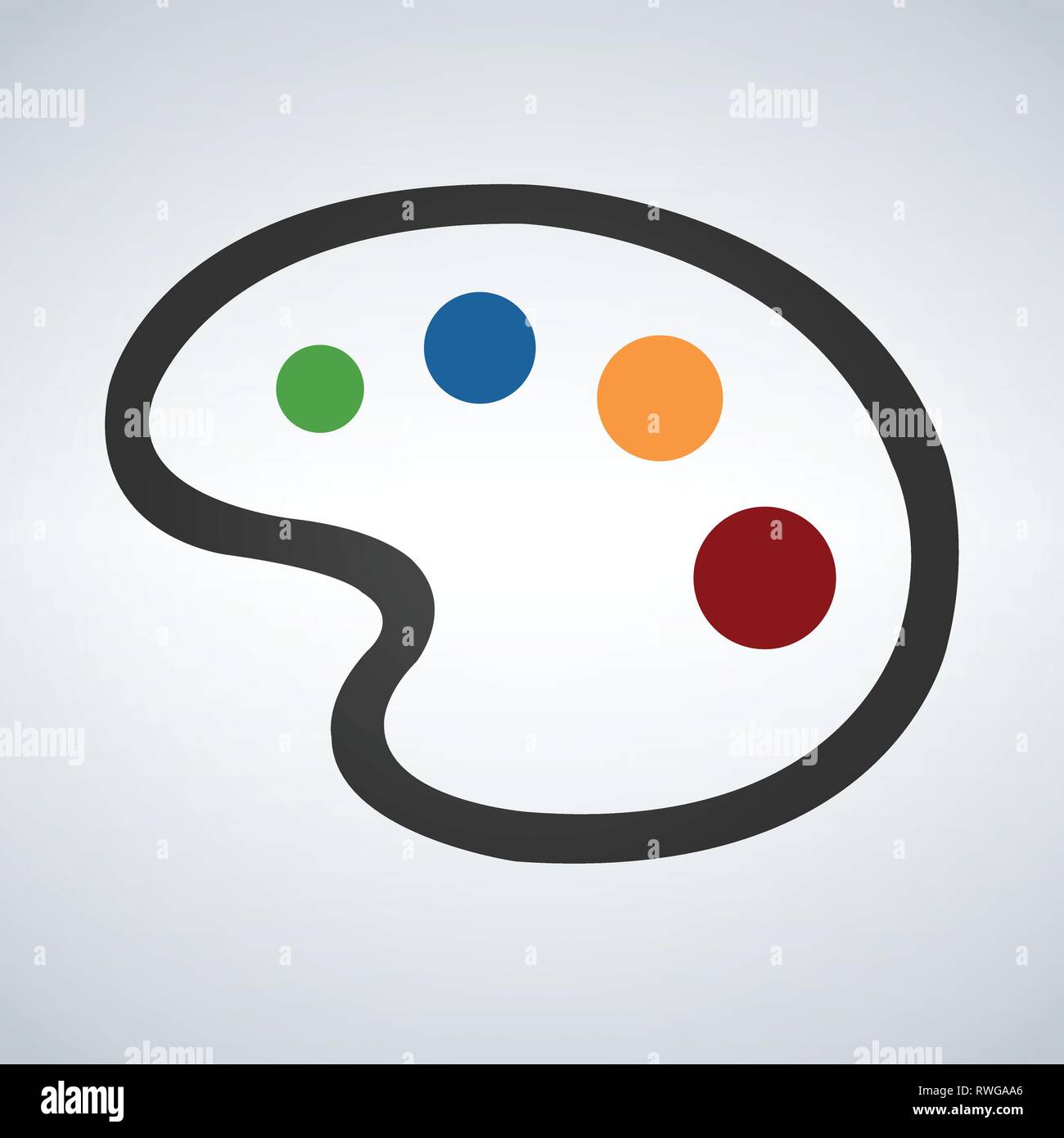 Painting Palette Flat Icon On White Background, vector illustration ...