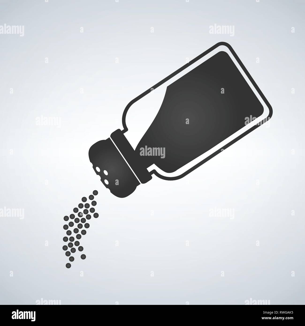 Salt shaker icon in flat style isolated on white background. Baking and