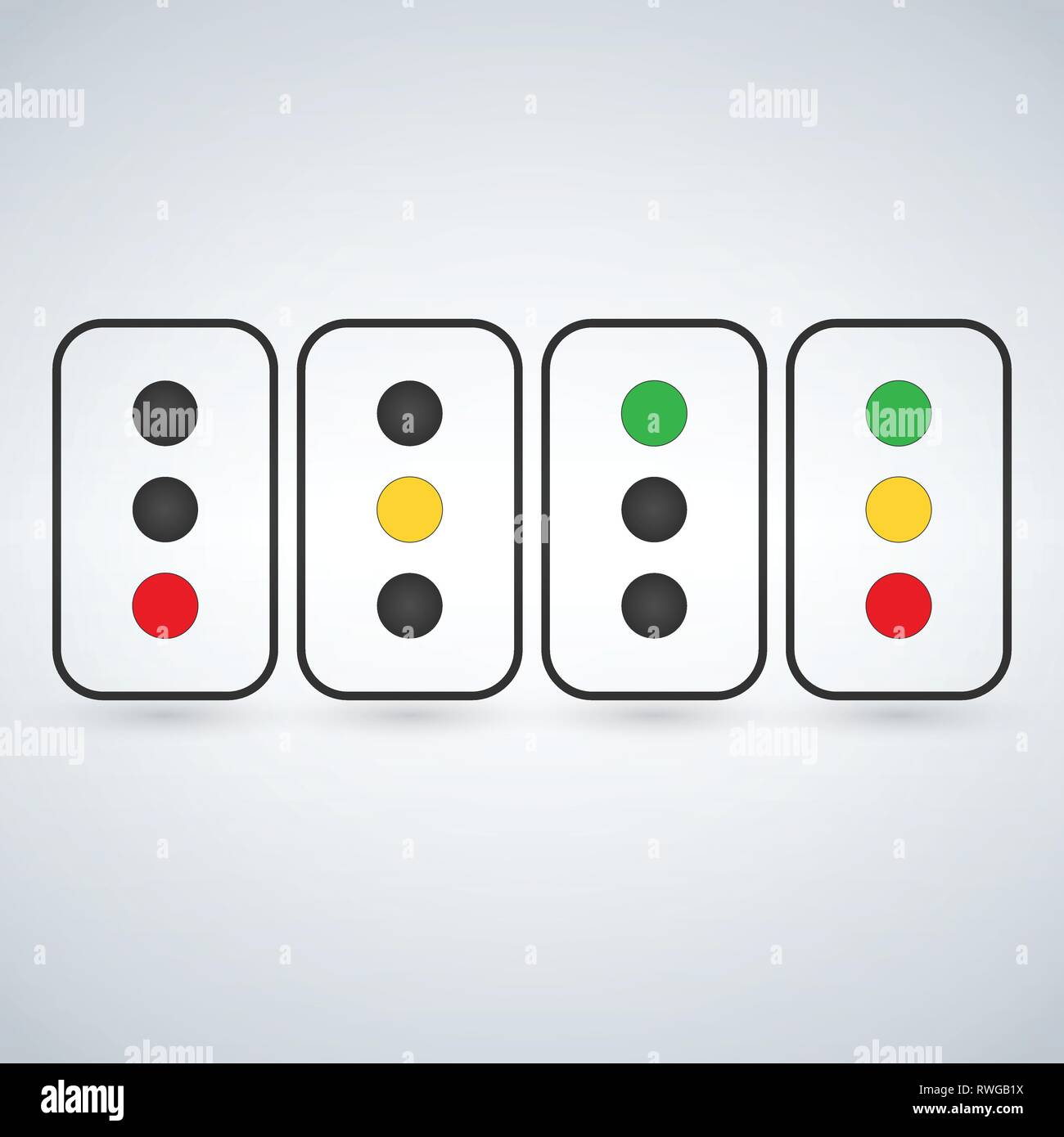 traffic light set or light indicators. traffic lamps, semaphores, green