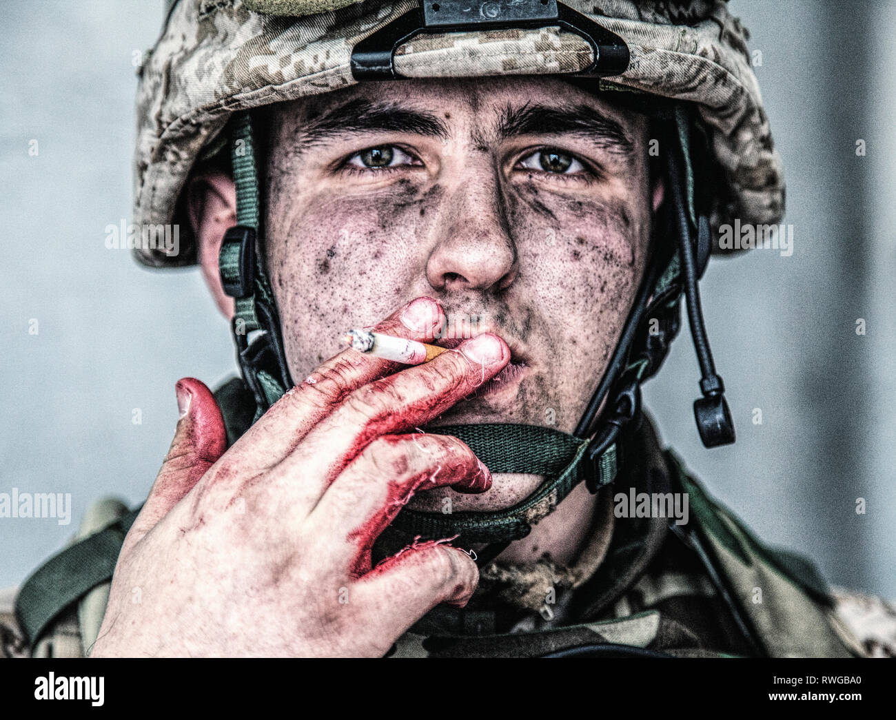 Soldier Smoking Cigarette Hi-Res Stock Photography And Images - Alamy