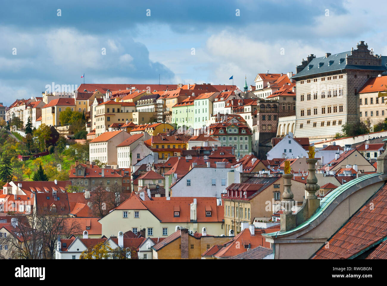 Prague Castle hill, Mala Strana Stock Photo