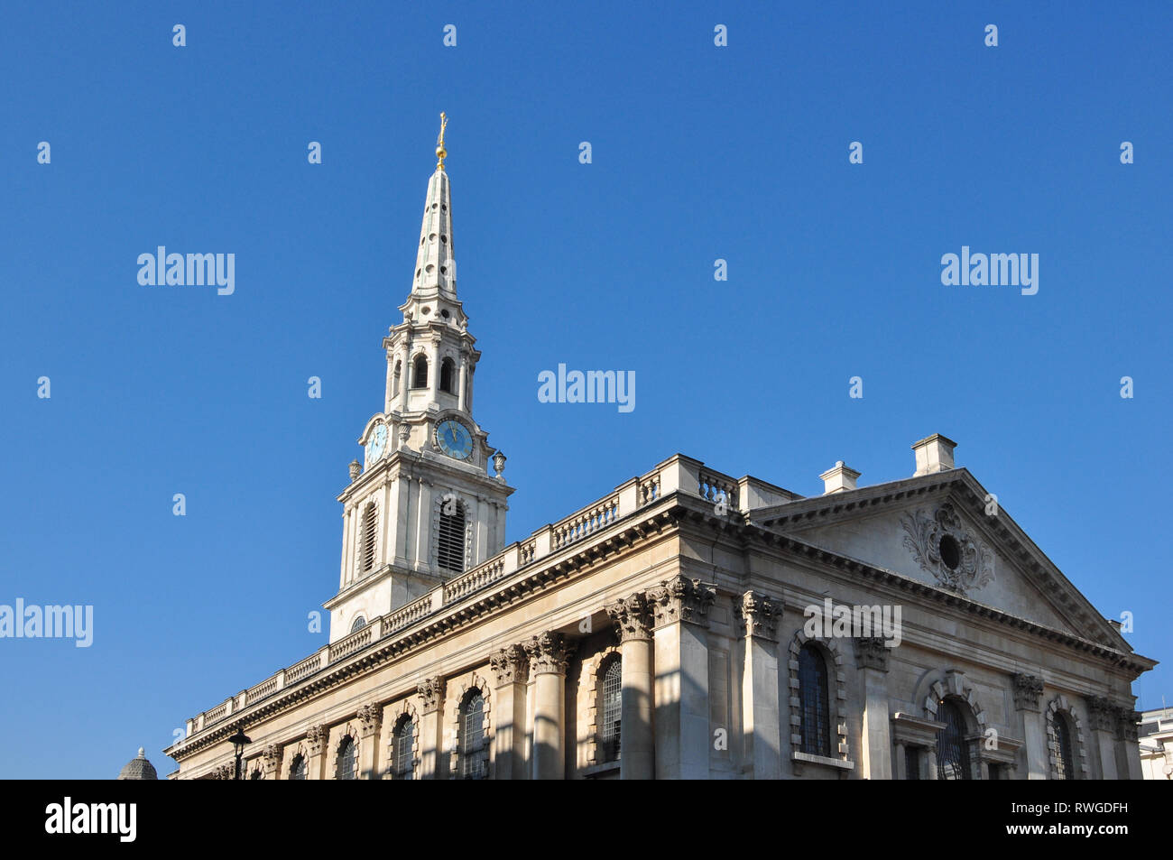 Church of St Martin-in-the-Fields, (Duncannon Street elevation), Trafalgar Square, London, England, UK Stock Photo