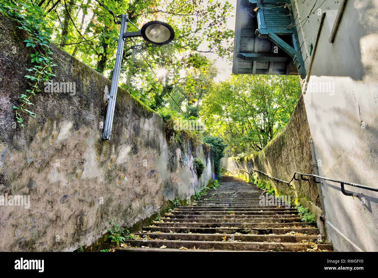 Cityscape of Lyon, travel steps, october, France Stock Photo