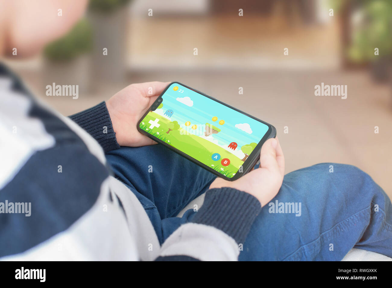 Lagos, Portugal: February 2021; Young boy playing the online game platform,  Roblox on a PC at home Stock Photo - Alamy