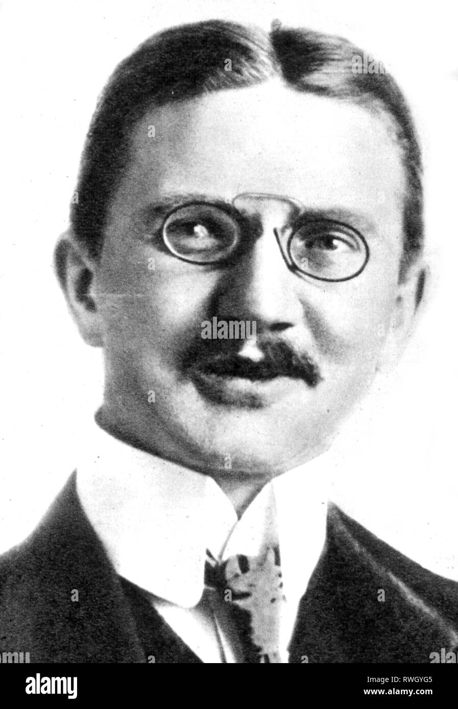 Schacht, Hjalmar, 22.1.1877 - 3.6.1970, German banker and fiscal policy maker, portrait, circa 1910, Additional-Rights-Clearance-Info-Not-Available Stock Photo